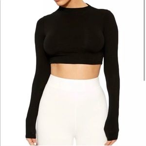 Naked wardrobe black crop top